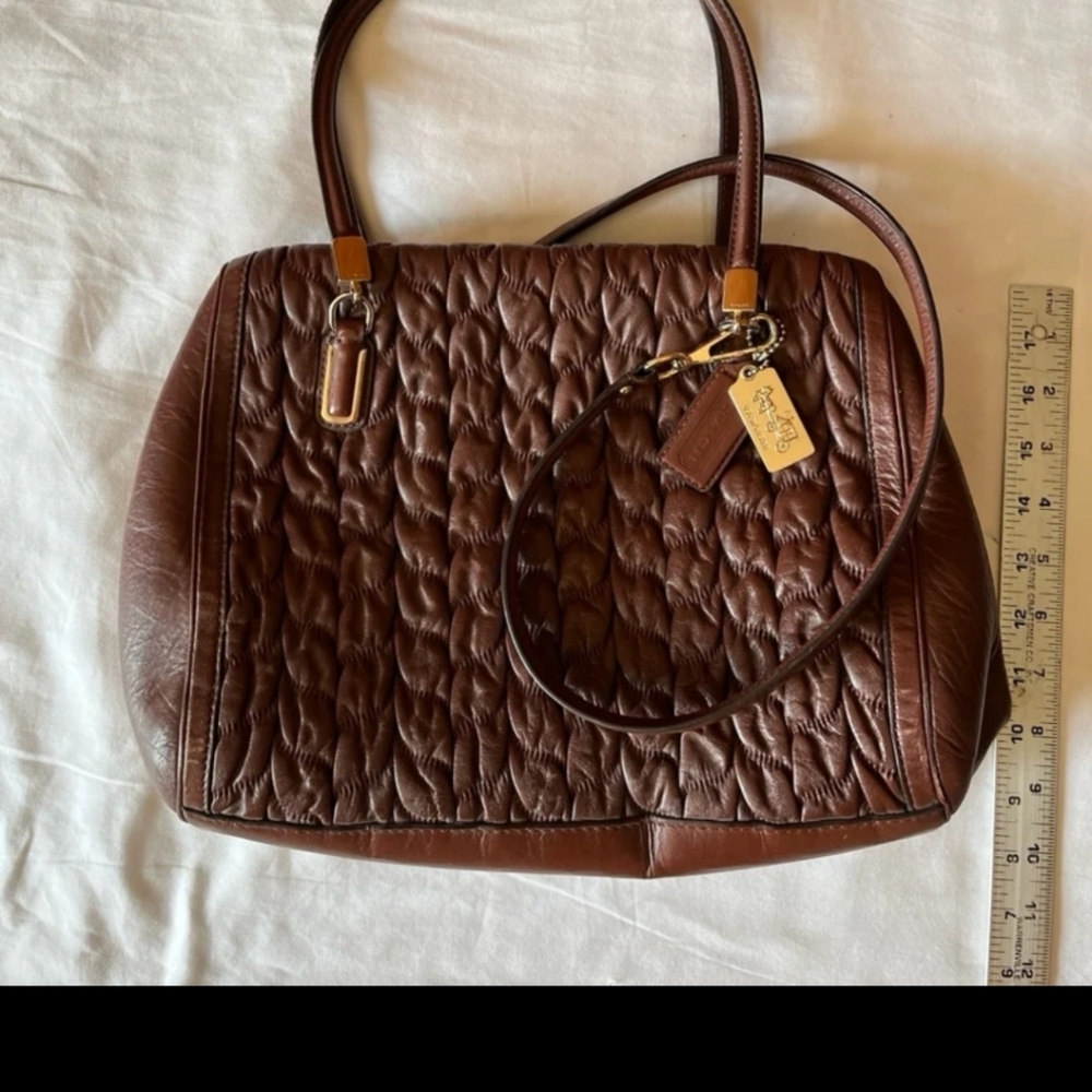 Brown Quilted Leather Handbag